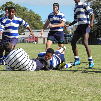 Spielsituation aus einem Rugby Spiel der ersten Mannschaft (1st Team) meiner Schule.